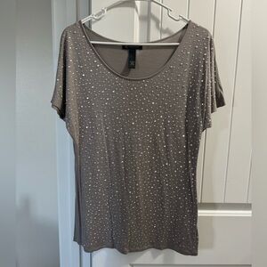 Gray and Silver Studded T-Shirt